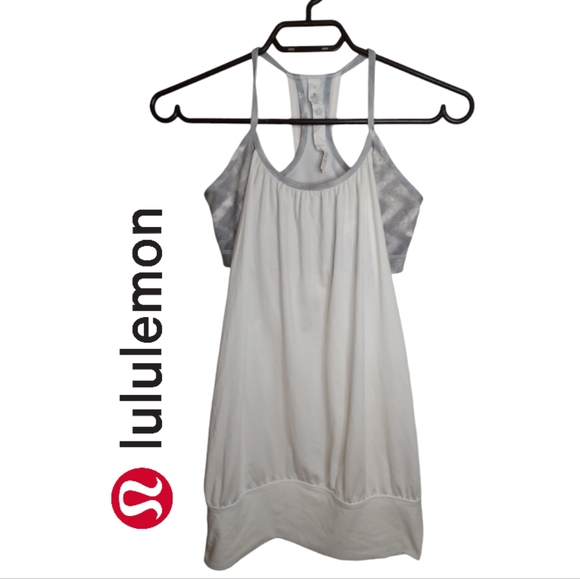 Lululemon No Limits Tank Grey & White - Picture 1 of 6